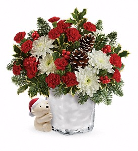 Send a Hug Bear Buddy Bouquet Christmas Arrangement