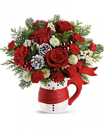 Warm Snowman Mug Bouquet