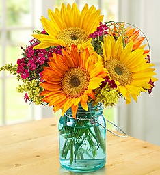 Warm Sunset Bouquet Mixed flowers