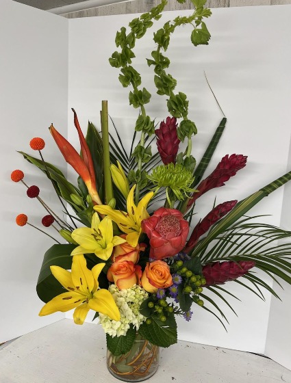 WARM TROPICS VASE ARRANGEMENT