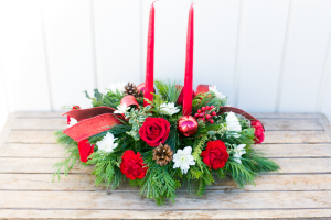Warm Wishes 2 Candle Centerpiece  Christmas