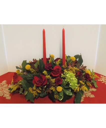 Warmest Wishes Red Table Centerpiece