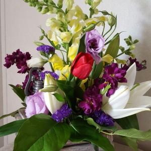 Water Hydrant Spring Flowers fresh flowers