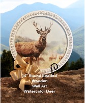 Watercolor Deer Wooden Wall Art