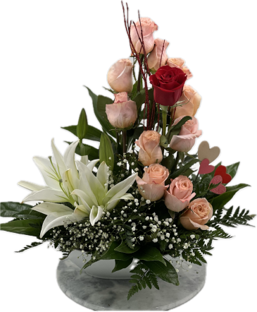 Waterfall of Roses Rose Arrangement in Lubbock, TX | TOWN SOUTH FLORAL