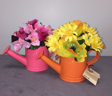 Watering Can Silk Arrangement