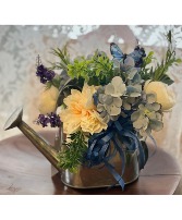 Watering Can Silk Arrangement 