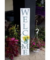 Watering can welcome porch sign 