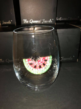 Watermelon Stemless Glass 