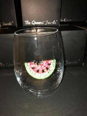 Watermelon Stemless Glass 