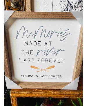 Waupaca River Sign  