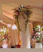 ROMANTIC COLUMN FLOWERS Wedding Reception Arrangements