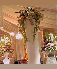 ROMANTIC COLUMN FLOWERS Wedding Reception Arrangements