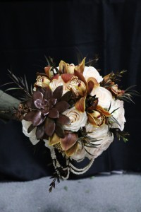 Wedding Bouquet White & Brown 