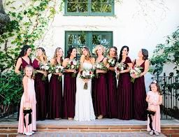 wedding bouquets burgundy and blush tones