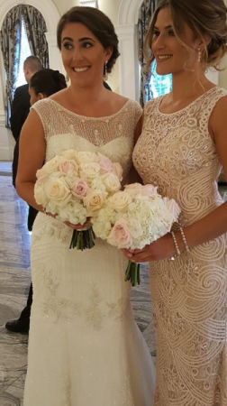 white hydrangea bridesmaid bouquet