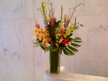 Building lobby arrangements Weekly flower service