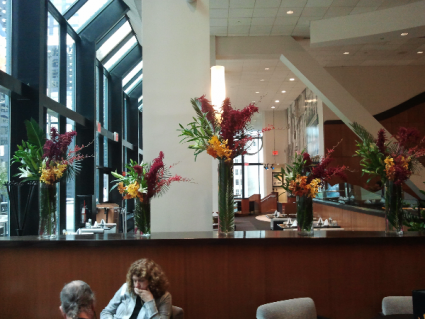 Hotel displays Weekly flower service 