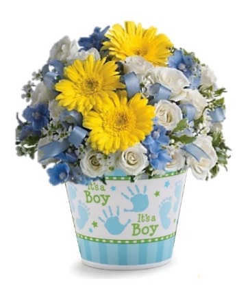 Welcome Baby Boy Floral Bouquet in Whitesboro, NY | KOWALSKI FLOWERS INC.