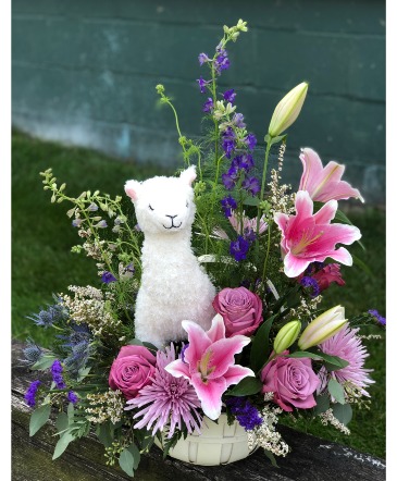 Welcome Baby Floral Arrangement in North Liberty, IN | KABER FLORAL CO. / Speckled Fox Flowers