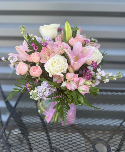 Welcome Baby Girl Vased Arrangement