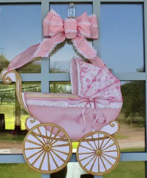 Welcome Baby Pink Door Hanger