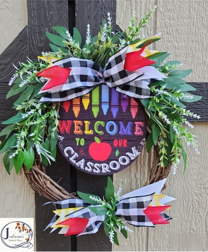 Welcome Back to School  Grapevine Wreath