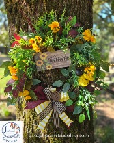 'Welcome Bee' Mini Sunflower Grapevine Wreath 