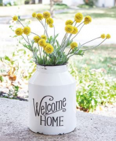 Welcome Home Metal Wall Milk Can