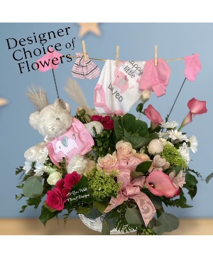 Welcome Little One Basket Arrangement 