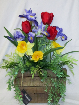 Welcome Spring Door Basket Permanent Arrangement by Inspirations Floral Studio in Lock Haven, PA | INSPIRATIONS FLORAL STUDIO Welcome Spring Door Basket Permanent Arrangement by Inspirations Floral Studio in Lock Haven, PA | INSPIRATIONS FLORAL STUDIO