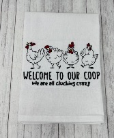 Welcome to our coop Embroidered Hand Towel