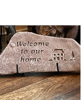 Welcome To Our Home Cement Stone Cement Garden