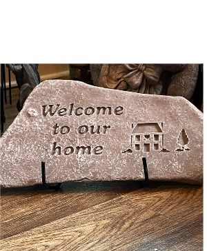 Welcome To Our Home Cement Stone Cement Garden