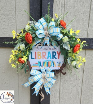 Welcome to the Library Grapevine Wreath