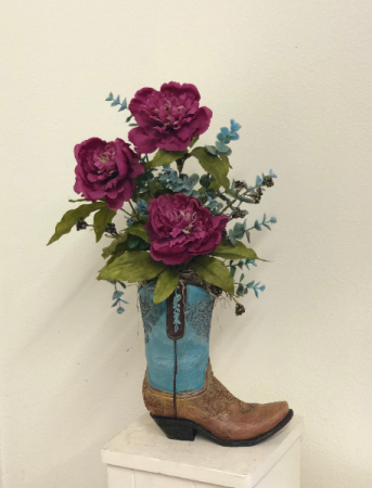 Western boot Silk Arrangement