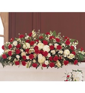 WFC121 Casket Spray - Marvelous Red & White in Westford, MA | WESTFORD FLORIST WFC121 Casket Spray - Marvelous Red & White in Westford, MA | WESTFORD FLORIST