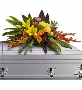 WFC122 Casket Spray - Tropical Island Memories in Westford, MA | WESTFORD FLORIST WFC122 Casket Spray - Tropical Island Memories in Westford, MA | WESTFORD FLORIST