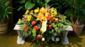Wheat Cross  Casket Spray