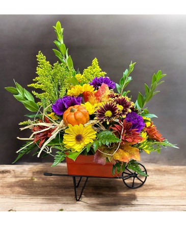 Wheel Barrel Arrangement in West Monroe, LA | ALL OCCASIONS FLOWERS AND GIFTS