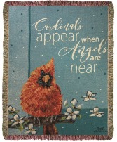 When a Cardinal Appears Tapestry Throw