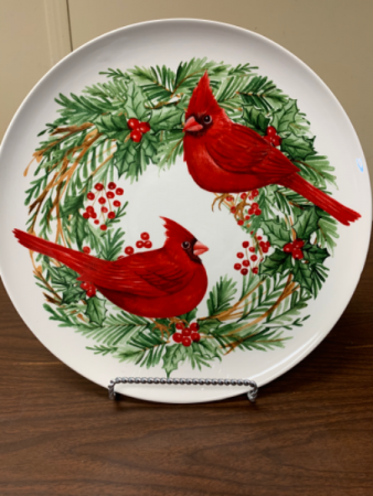When Cardinals Appear Platter 12 inch Ceramic Platter