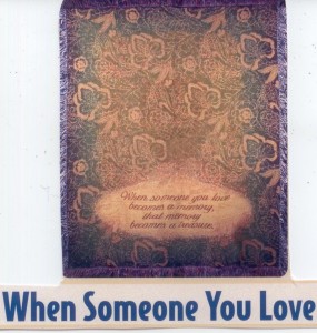 When Someone You Love Sympathy Tapestry