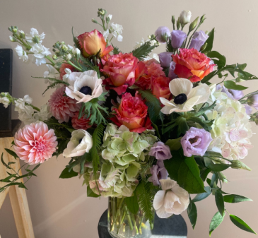 Whimsical Art Vase Arrangement in Northport, NY | Hengstenberg's Florist