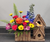 Whimsical Blooms Birdhouse 