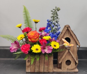 Whimsical Blooms Birdhouse 