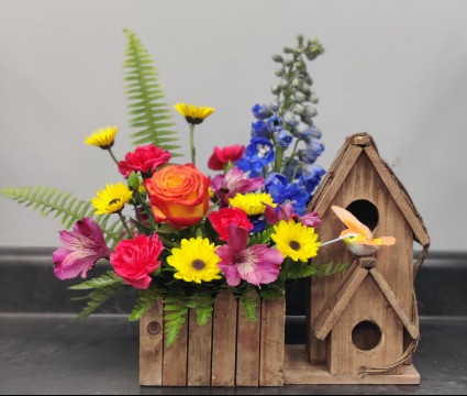 Whimsical Blooms Birdhouse 