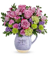 Whimsical Dragonfly Floral Arrangement