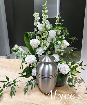 Whimsical White Urn Enhancement (Urn Not Included) 