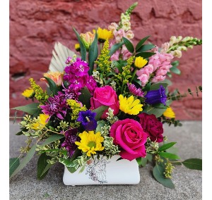 Whimsical Wildflower Ceramic Container 